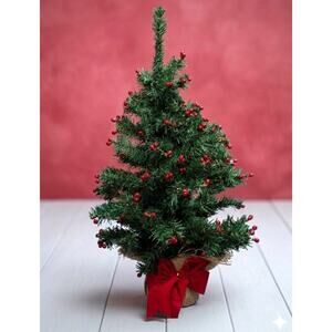 Artificial 24" Christmas Tree with Berries Home Decor